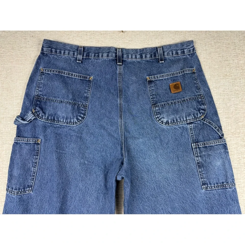 Carhartt B13-DPS Men's 40x34 Original Dungaree Fit Carpenter Blue Denim Jeans
